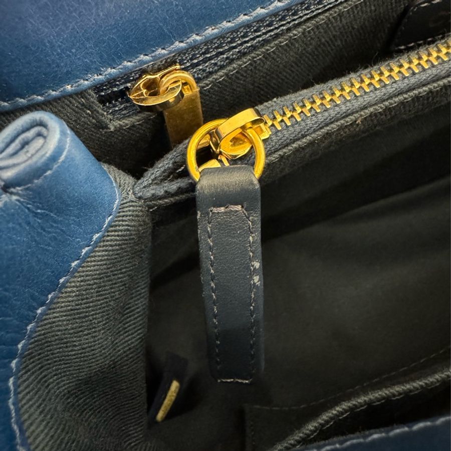 chanel藍色山形紋金雙C handle-30