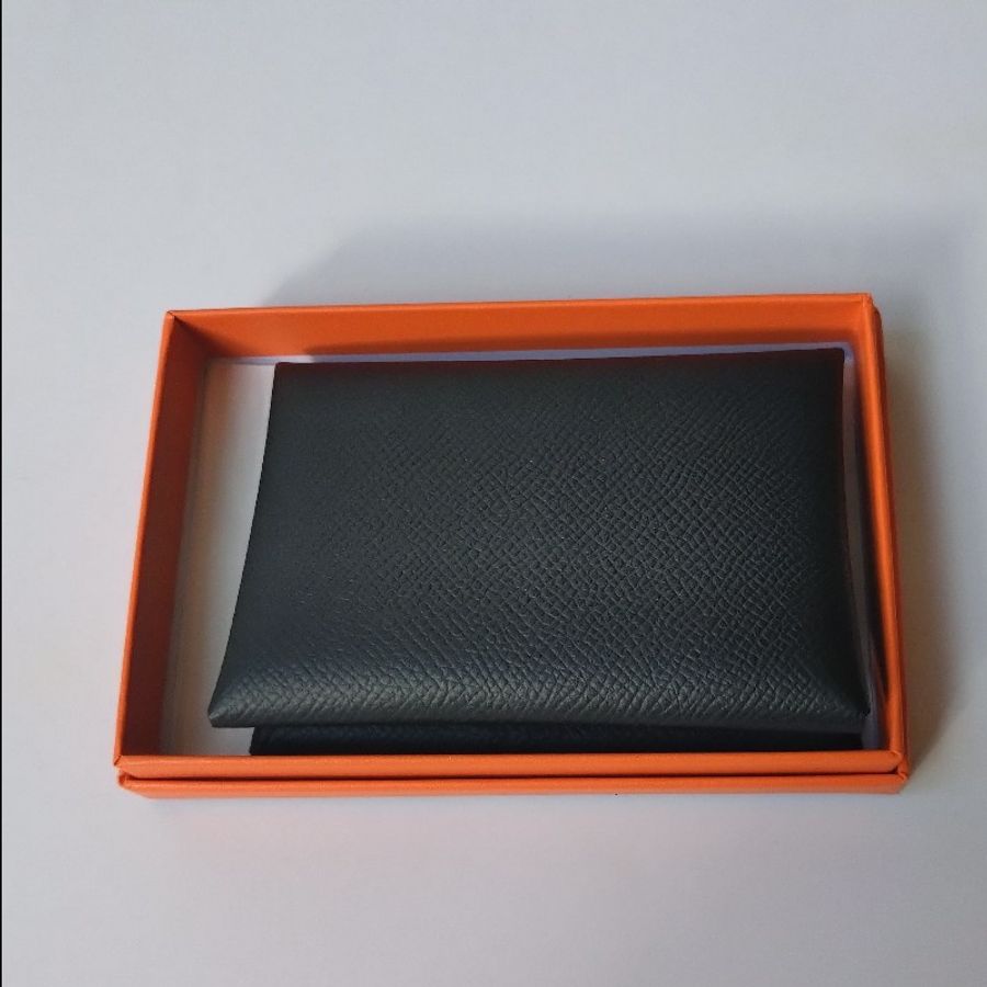 Hermes 黑皮雙層小夾 Calvi Duo-2