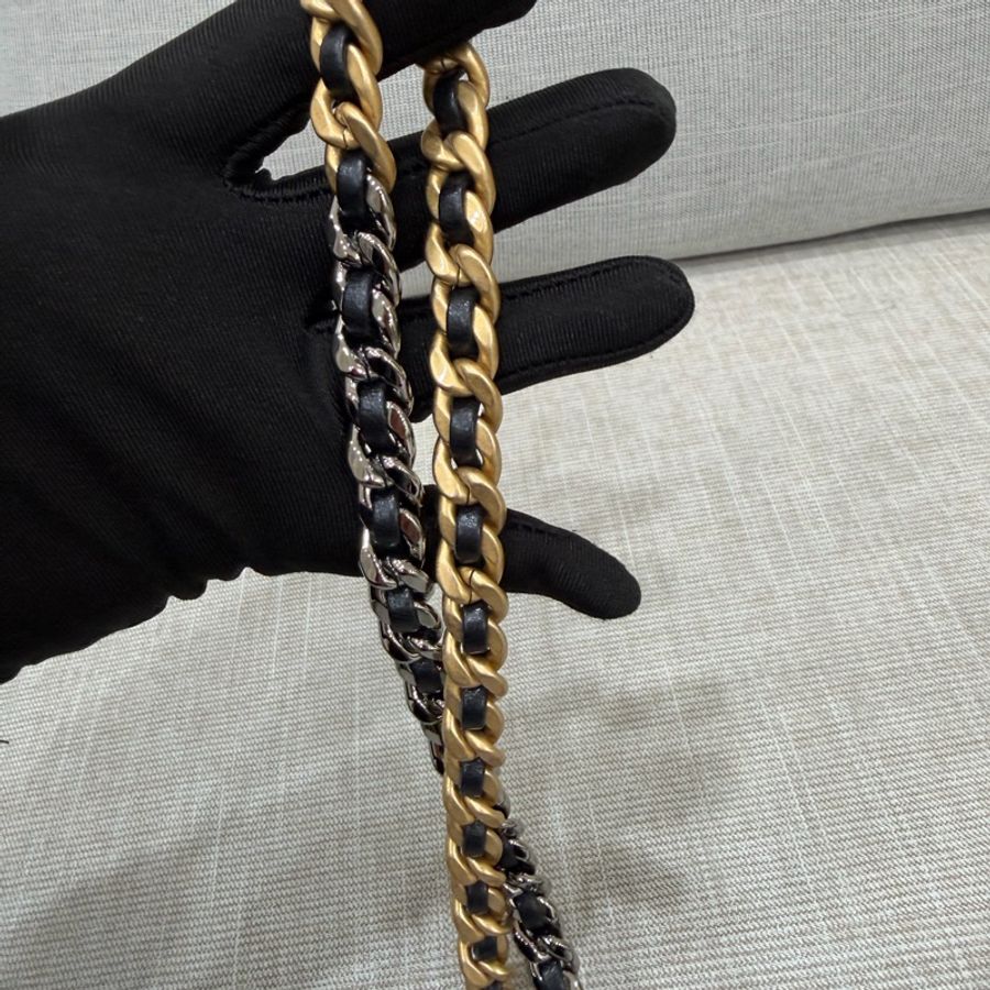 香奈兒 chanel 19bag 金珠鏈條腰包 手機包#芯片款#-26