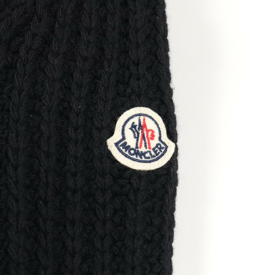 MONCLER 開襟羊毛衫羽絨外套 #S 聚酯黑色二手女款-4