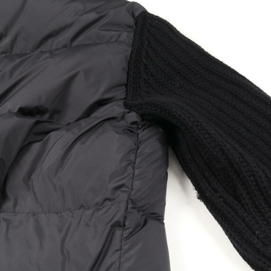 MONCLER 開襟羊毛衫羽絨外套 #S 聚酯黑色二手女款-8