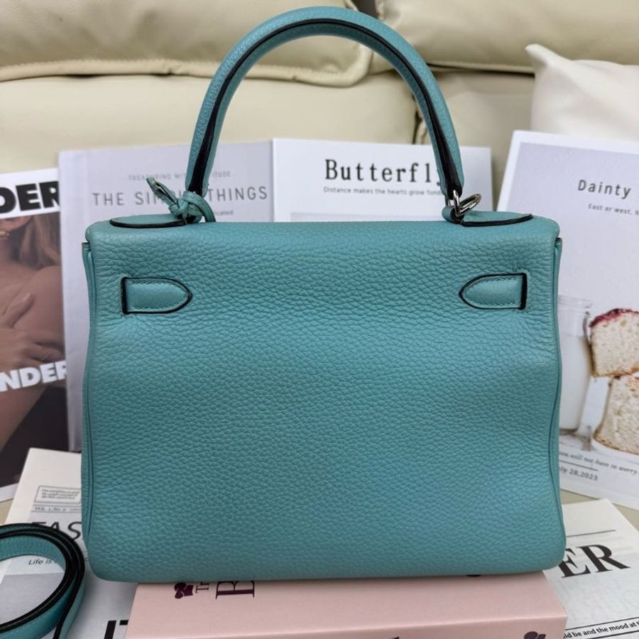 Hermès Kelly28 馬卡龍藍銀扣 Stamp T-1