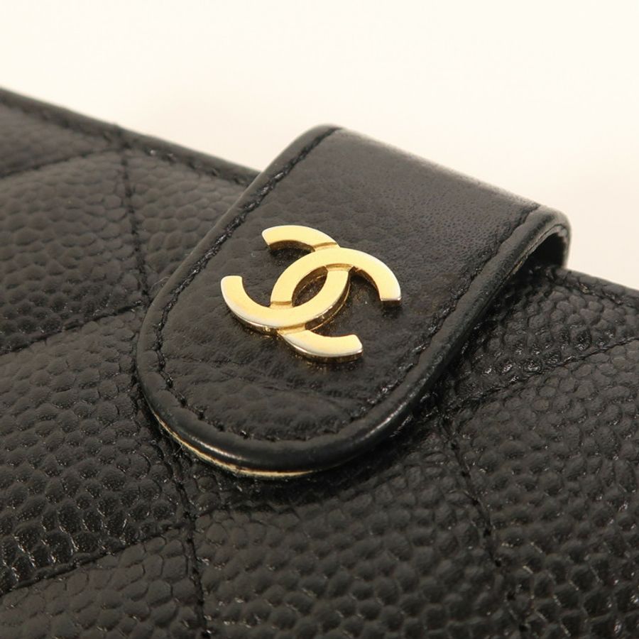 CHANEL 牛皮皮革Wallet金扣錢包-9