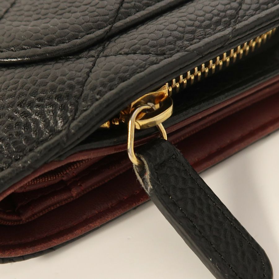 CHANEL 牛皮皮革Wallet金扣錢包-14