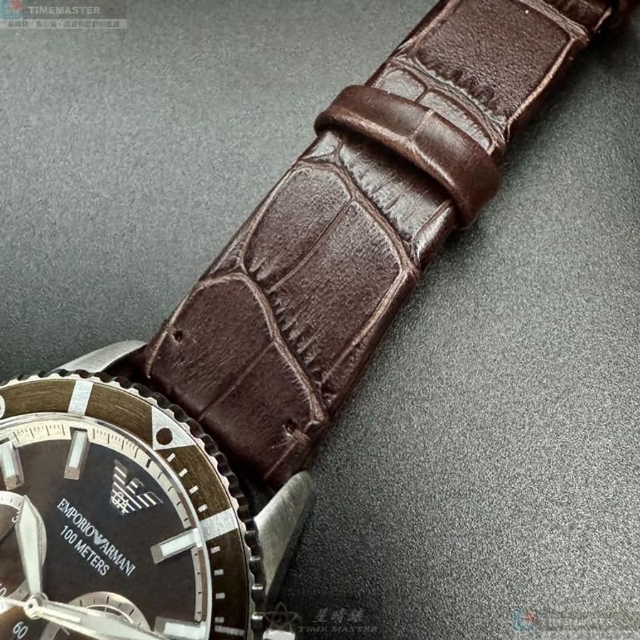 ARMANI手錶,編號AR00082,42mm古銅色錶殼,銀色錶帶款-7