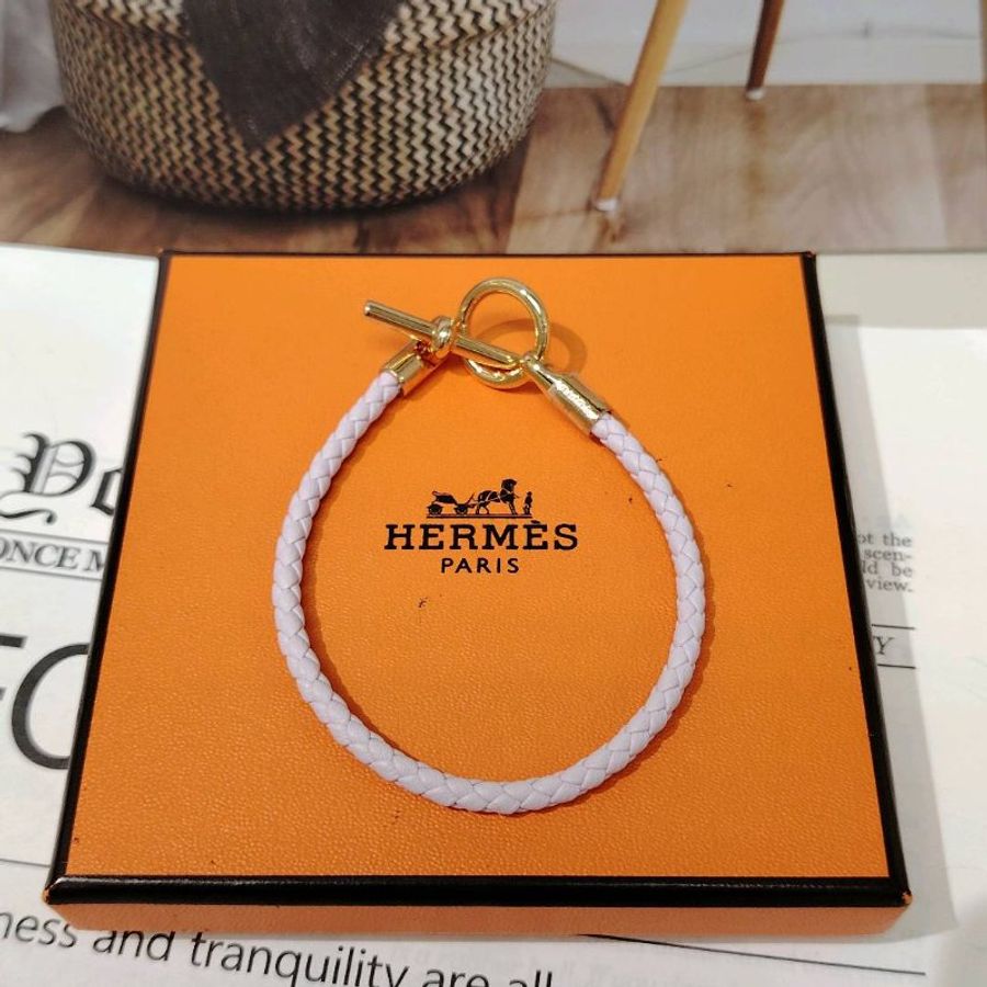 Hermès Glenan編織皮革手環-1
