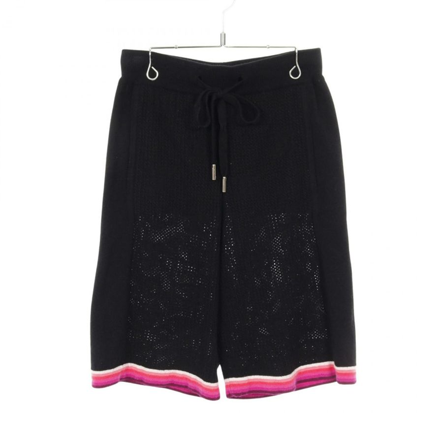 香奈兒 (CHANEL) CC Logo 長褲 P76544K11011 羊毛羊絨混紡 黑色 紫色 #34 二手 女款-0