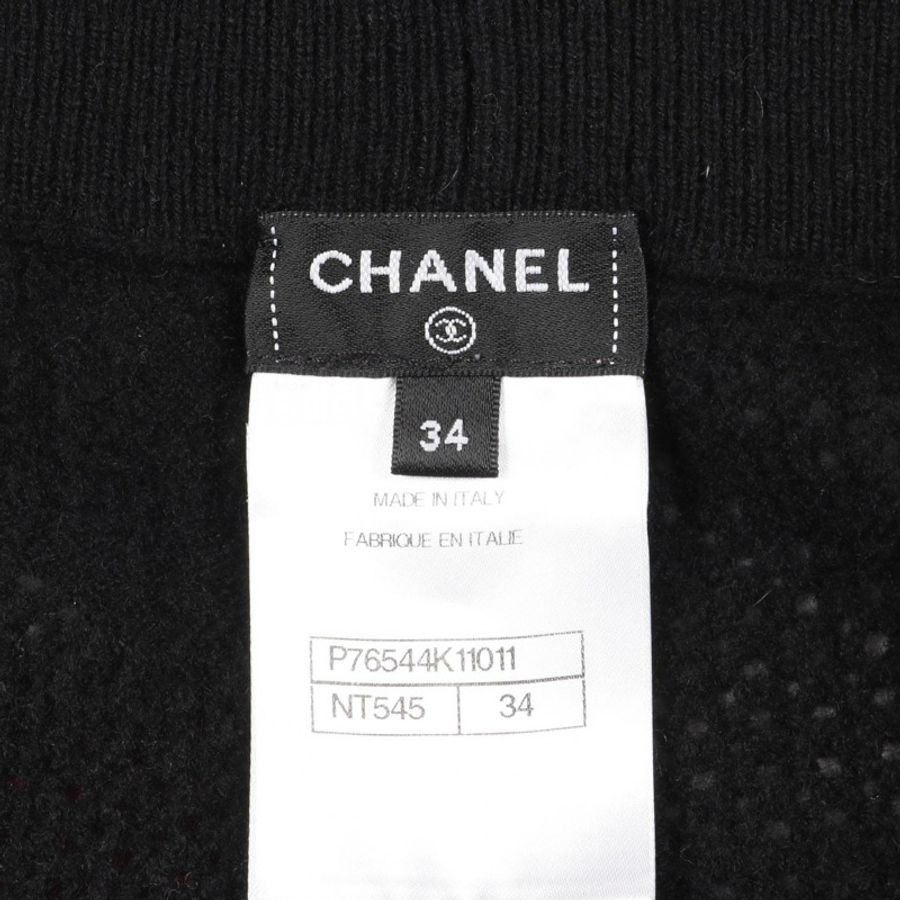 香奈兒 (CHANEL) CC Logo 長褲 P76544K11011 羊毛羊絨混紡 黑色 紫色 #34 二手 女款-2