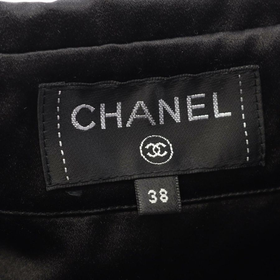 香奈兒 (CHANEL) 38 號洋裝 P54312V08850 黑色真絲二手女裝-2