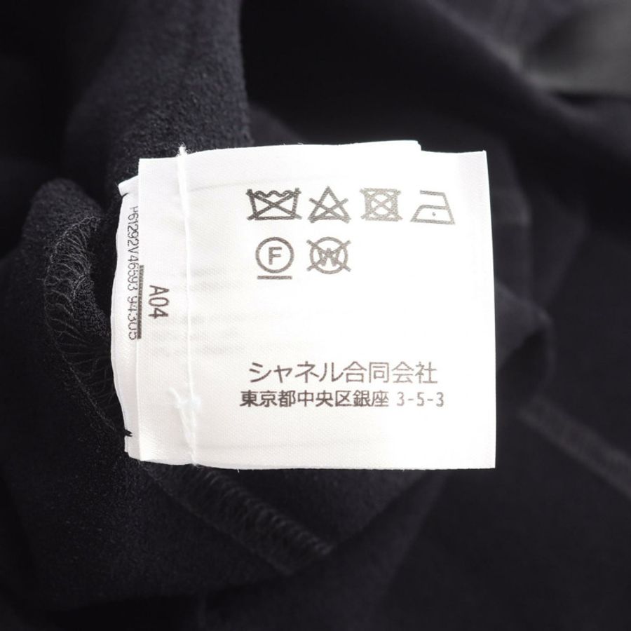 香奈兒 COCO 標誌紐扣 無色外套 P61292V46593 黏膠黑色 二手女裝-3