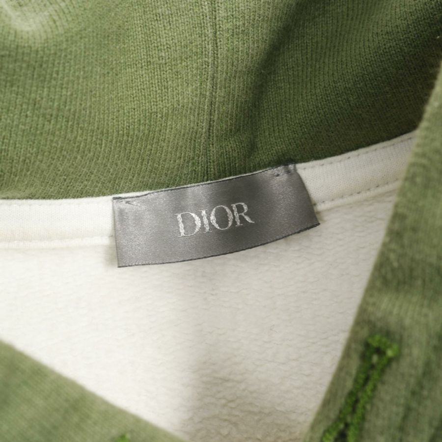 Dior × DENIM TEARS 連帽衫,純棉,白色/綠色,二手,男款 XL 碼-2