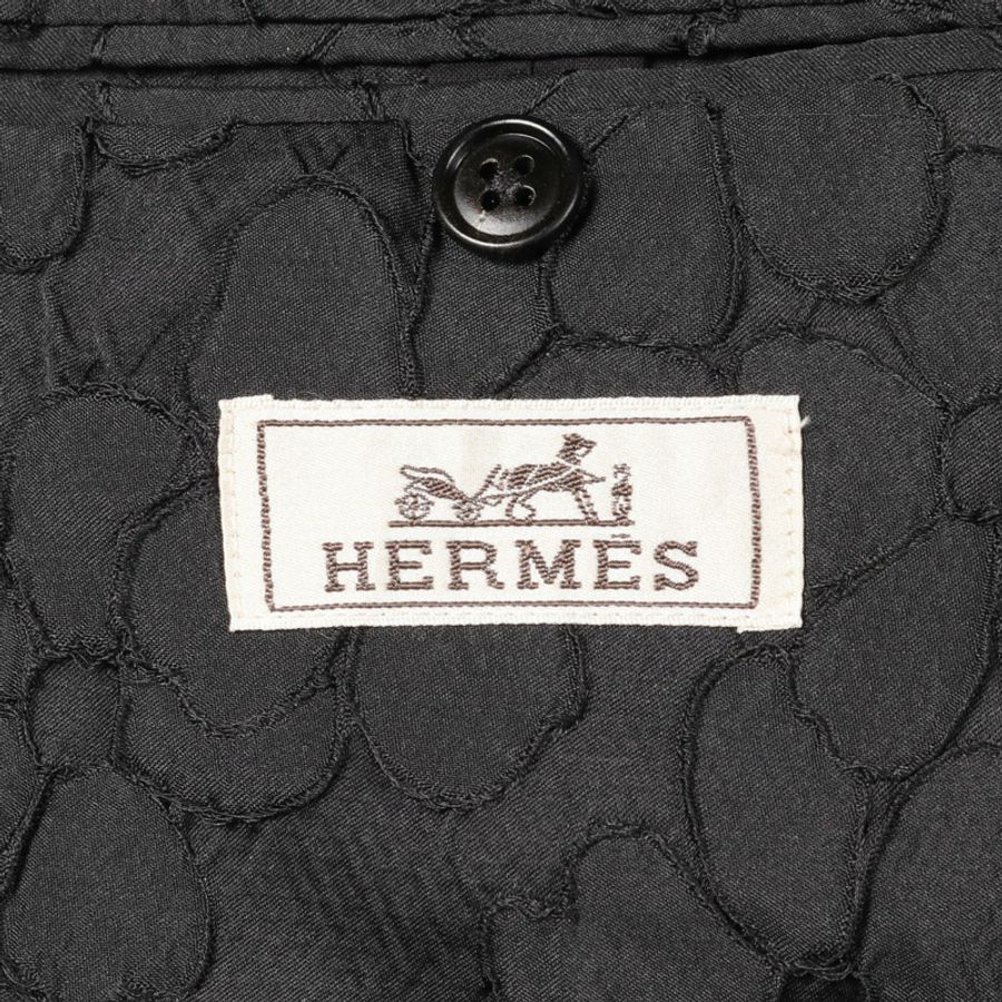 愛馬仕 (HERMES) 黑色聚酯修身夾克,二手女款,52 號,女士-2