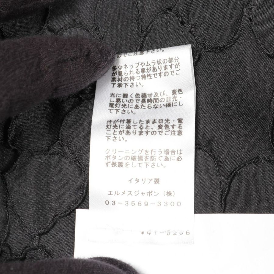 愛馬仕 (HERMES) 黑色聚酯修身夾克,二手女款,52 號,女士-3