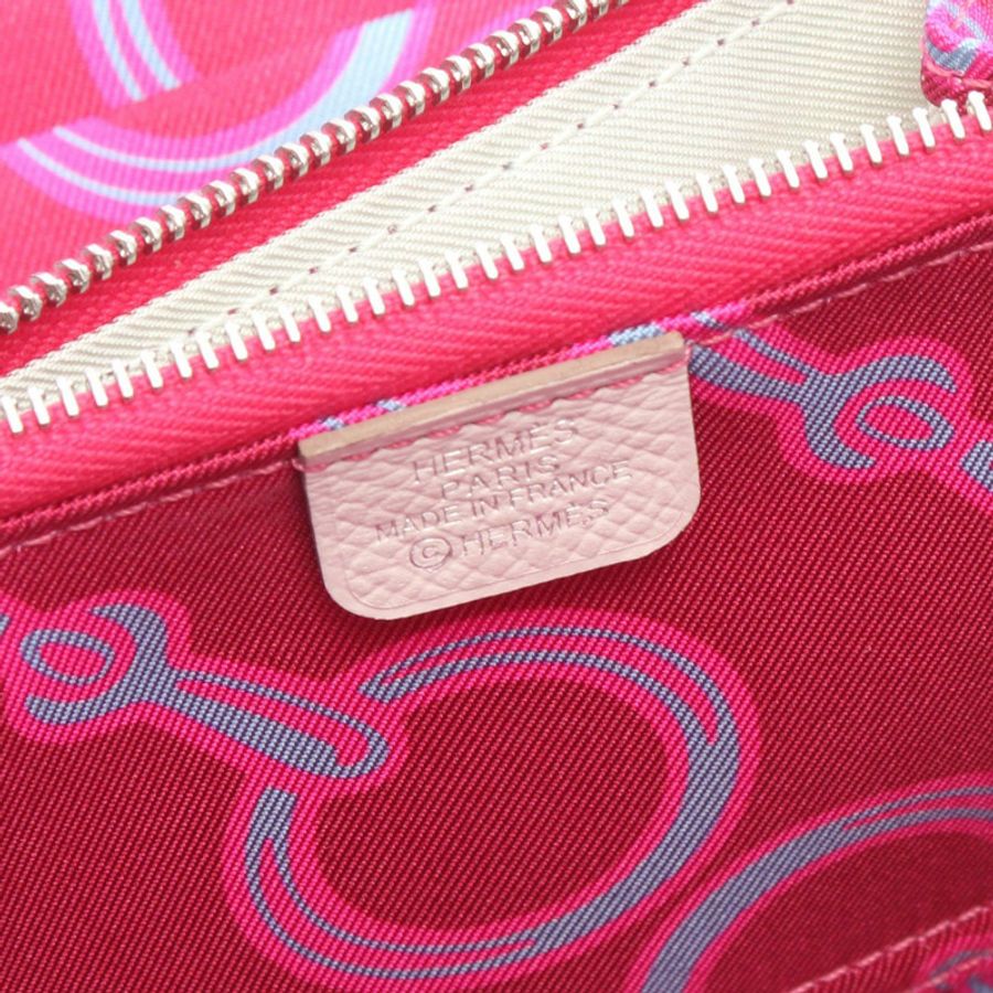 愛馬仕 Azap 迷你絲綢錢包,Epsom 皮革,白色 SHW,二手 B-3