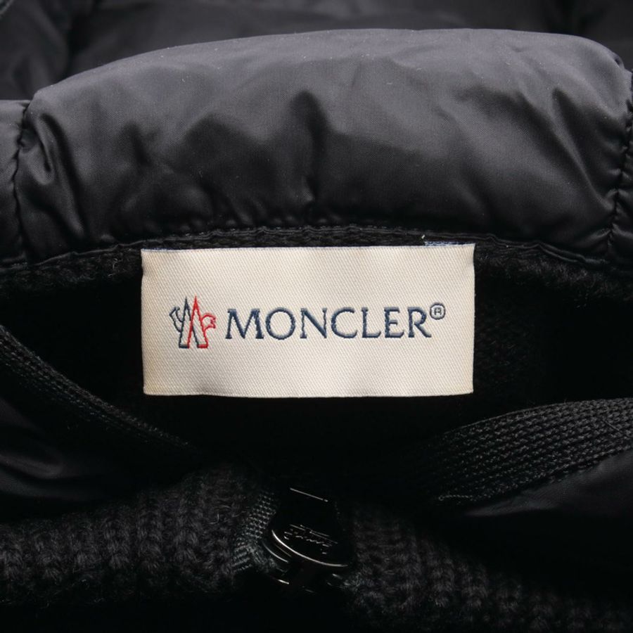 MONCLER 羊毛尼龍黑色開襟羊毛連帽衫 S 碼 9487700 二手女款-2
