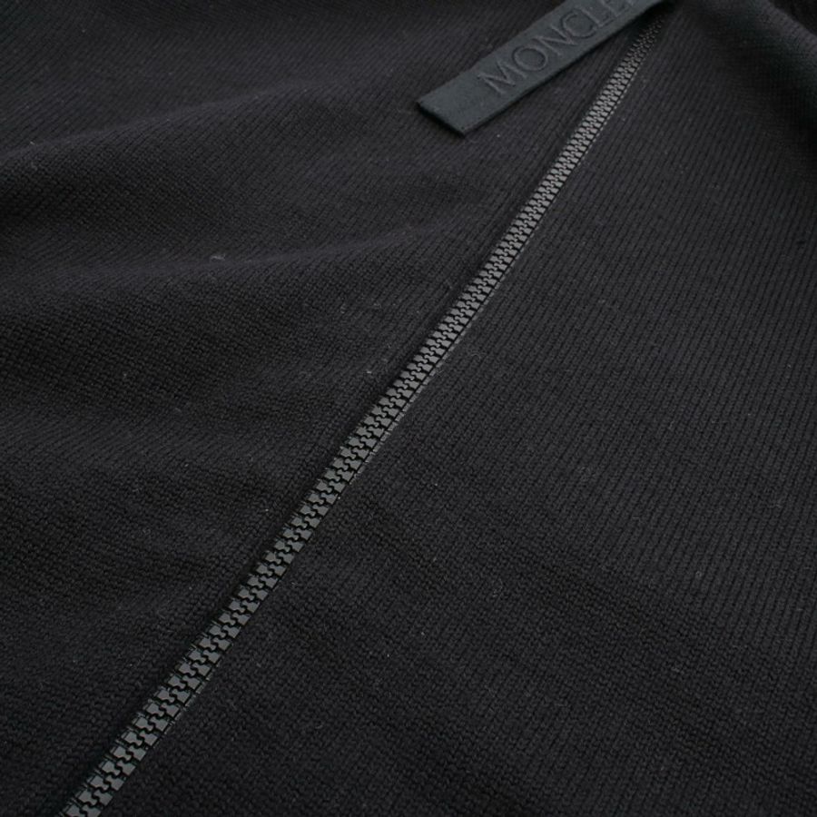 MONCLER 羊毛尼龍黑色開襟羊毛連帽衫 S 碼 9487700 二手女款-7