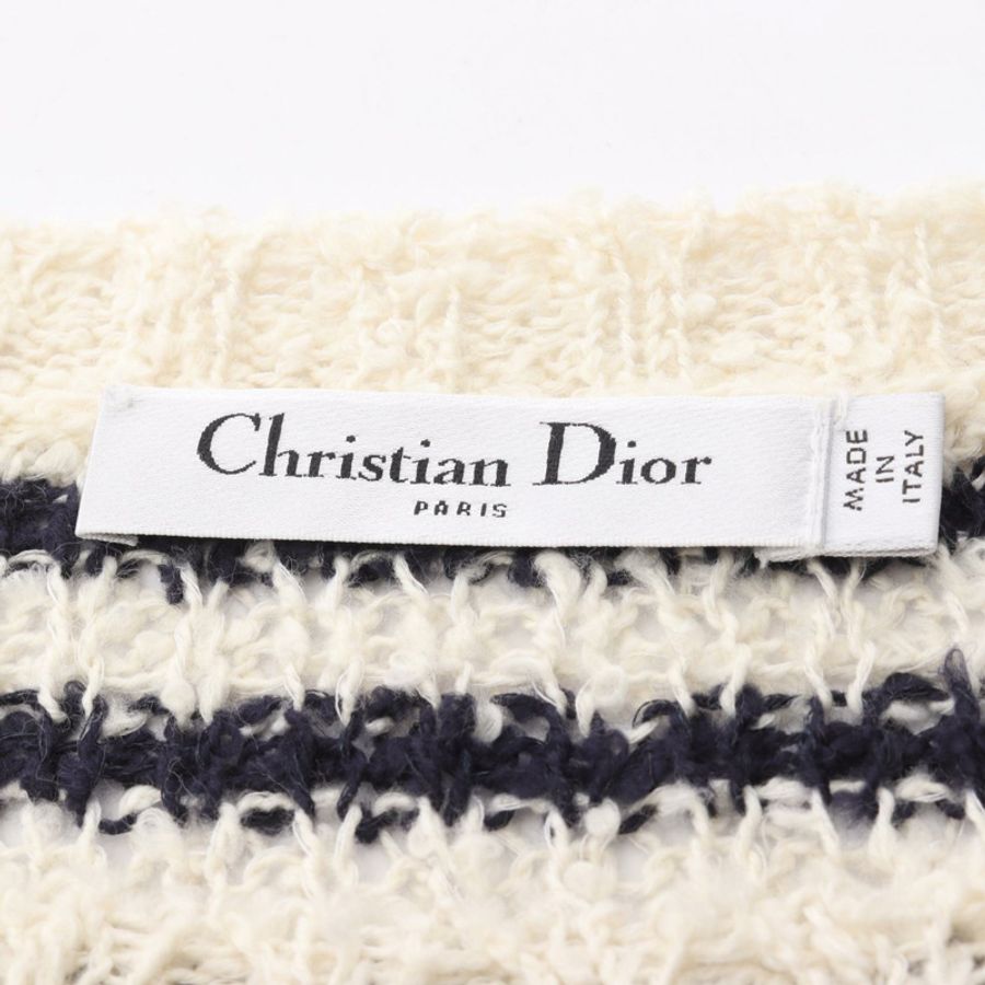 Christian Dior Marineriere 針織毛衣 #34 棉絲混紡 米色 海軍藍 二手 女款-2