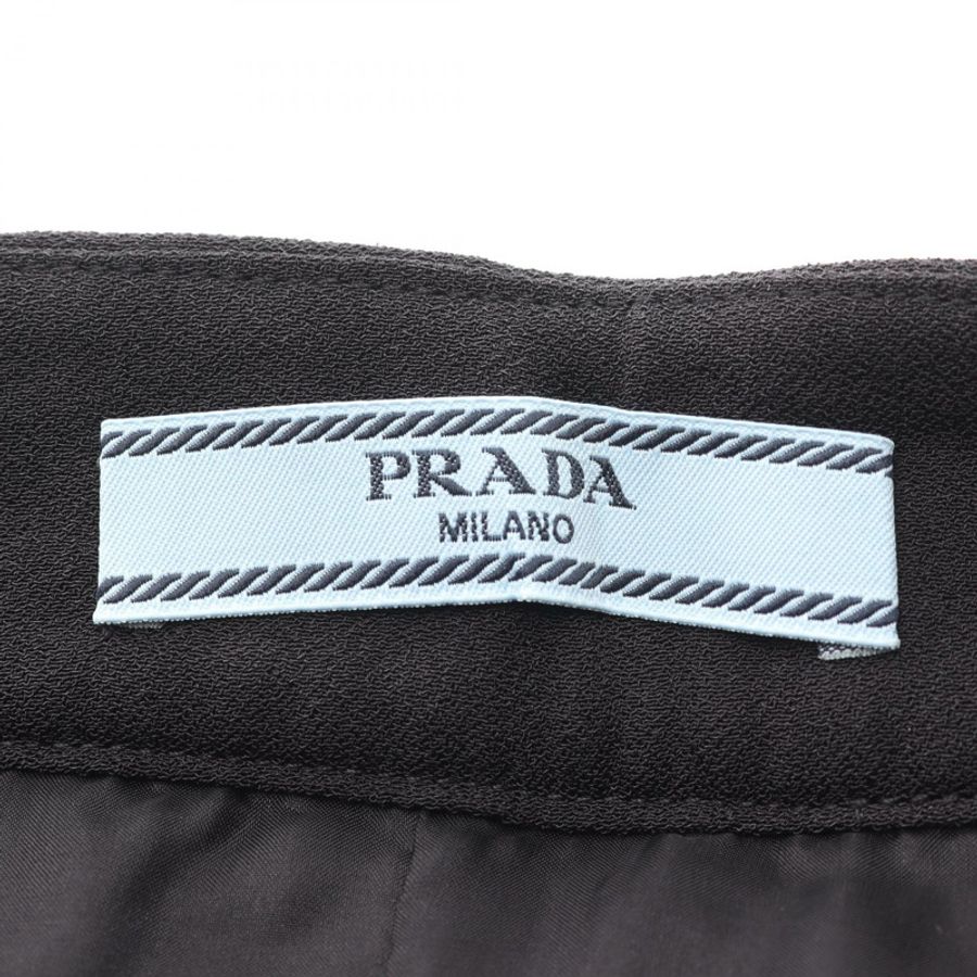 PRADA 緞面貂皮半身裙,人造絲混紡,黑色,40碼,二手女裝-2