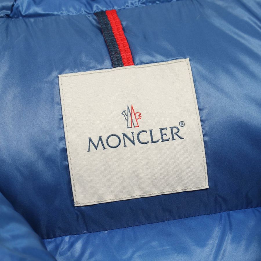 MONCLER SERIN 羽絨服,附帽拉鍊,尼龍材質,藍色,0號,二手女款-2