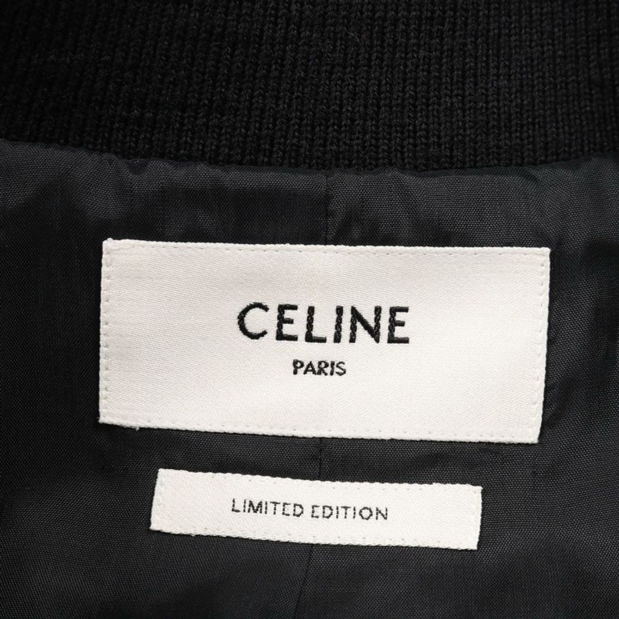 CELINE 威爾特恩展 Liquid Satin Teddy Blouson 夾克 #44 絲質醋酸纖維 黑色-2