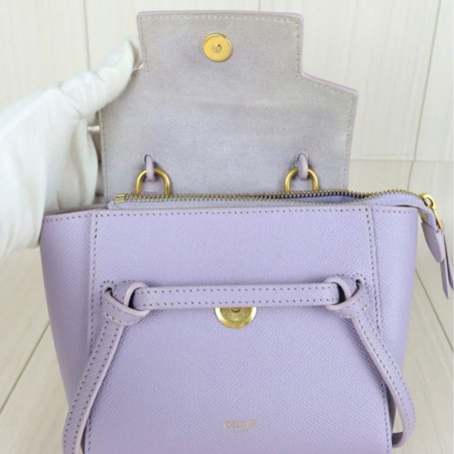 「JL精品代購」98新 Celine 紫色鯰魚包 Belt Pico-8