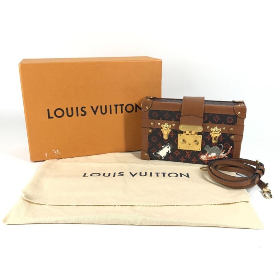 路易威登 M44407 Monogram Catgram Petite Malle NM 手拿包,雙肩背帆布款,男女通用,棕色-17
