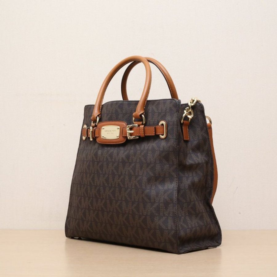 MICHAEL KORS 老花PVC手提風琴包斜挎包肩背包-4