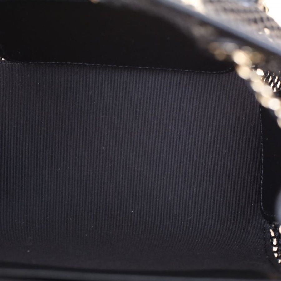 CHANEL 黑色羊皮晶片開淺金扣坦克雙肩包小號肩背包-3