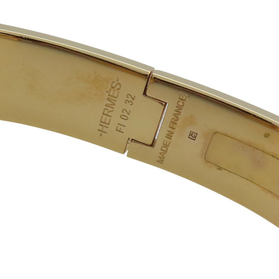 白色琺瑯 金色鍍金 Clic H 手環【HERMES 愛馬仕】-6