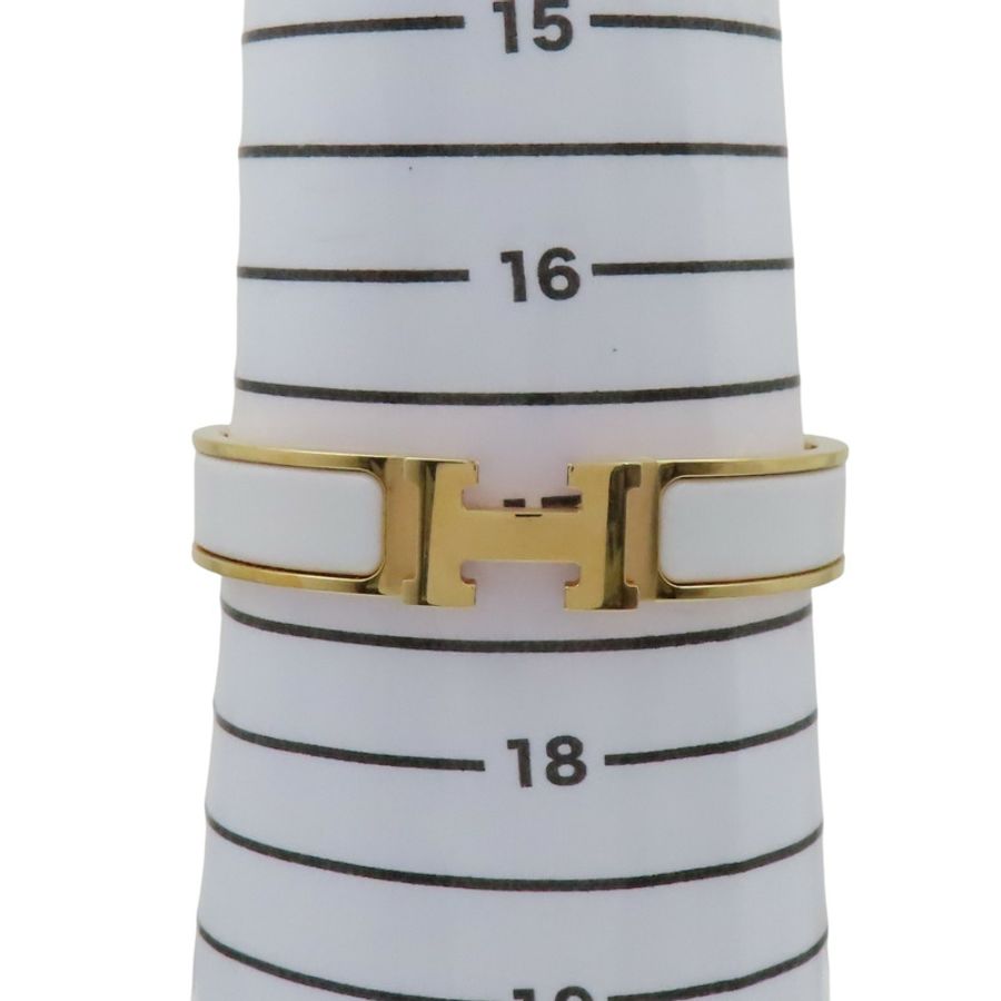 白色琺瑯 金色鍍金 Clic H 手環【HERMES 愛馬仕】-9