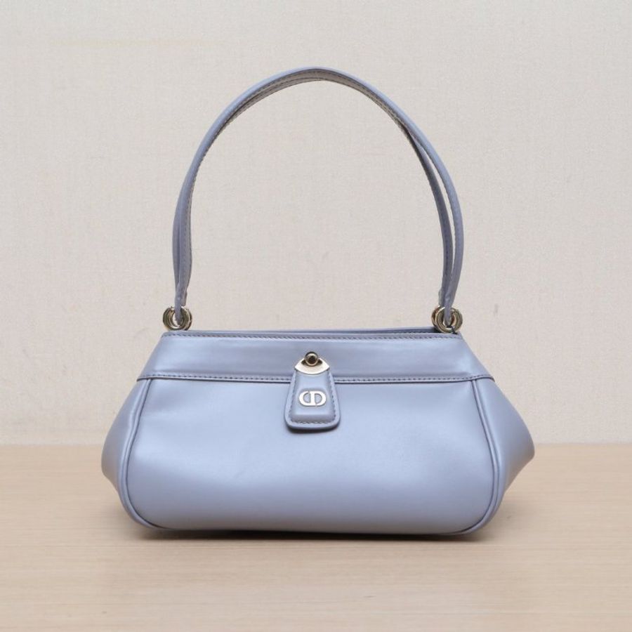 DIOR Key腋下包小號22灰色牛皮淺金扣2023肩背包-1