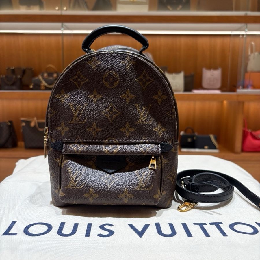 【台中現貨,潮人首選】Louis Vuitton Palm Springs Mini 迷你後背包|經典老花|可後背/斜背/側背|輕巧百搭大容量-0