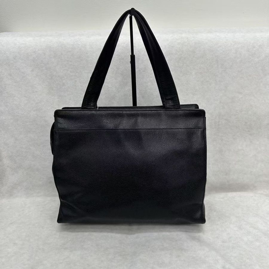 Chanel 香奈兒黑金荔枝紋單肩托特Tote-3