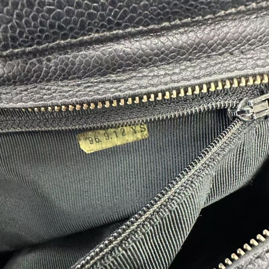 Chanel 香奈兒黑金荔枝紋單肩托特Tote-16