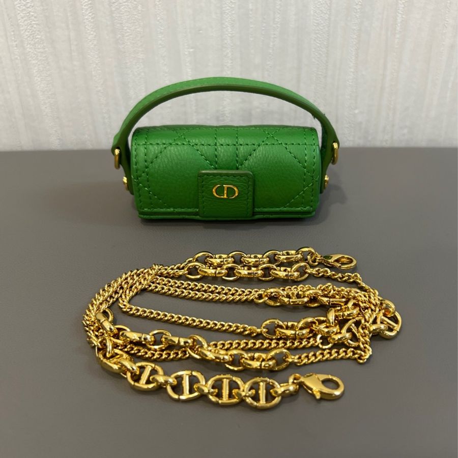 DIOR 翡翠綠鏈條口紅包 唇膏-5