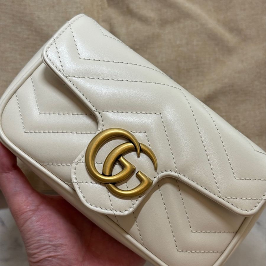 Gucci supermini 白色🤍超新全配!-0