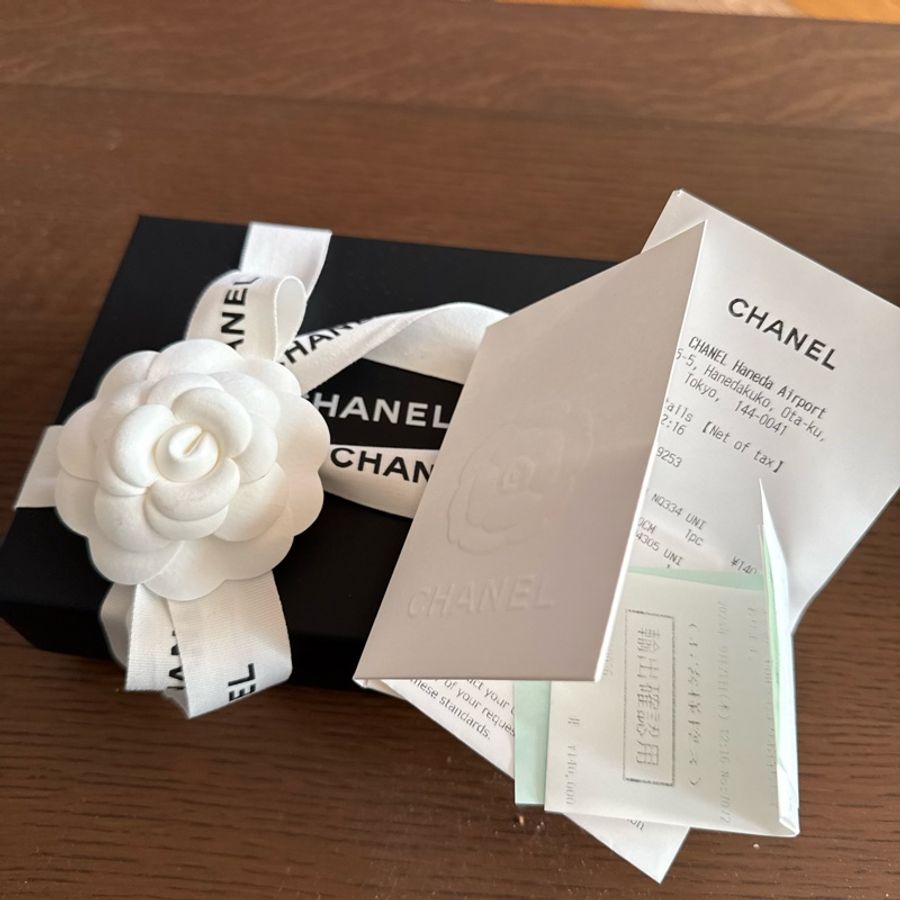 Chanel 三折短夾 晶片款 摩卡奶茶色 羽田機場購證-5