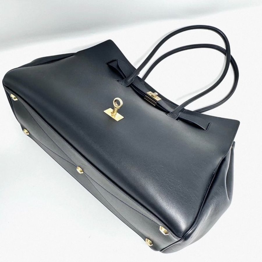 BALENCIAGA Bel Air中號黑金手提肩背包36*16*27 9新 配件塵袋-4