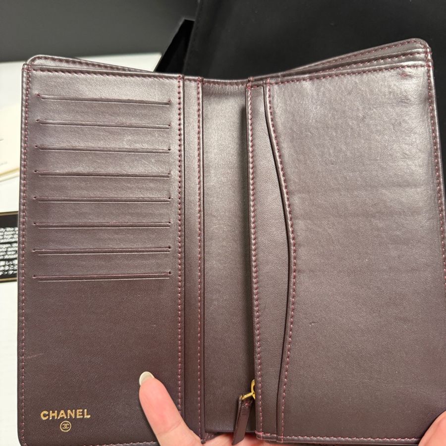 CHANEL 黑金荔枝對折長夾-17