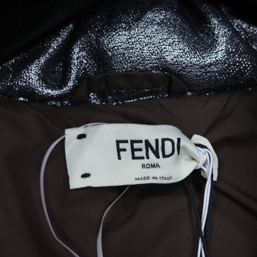 Fendi 芬迪 老佛爺 灰色 黑色 聚酯纖維 羽絨背心 外套-11