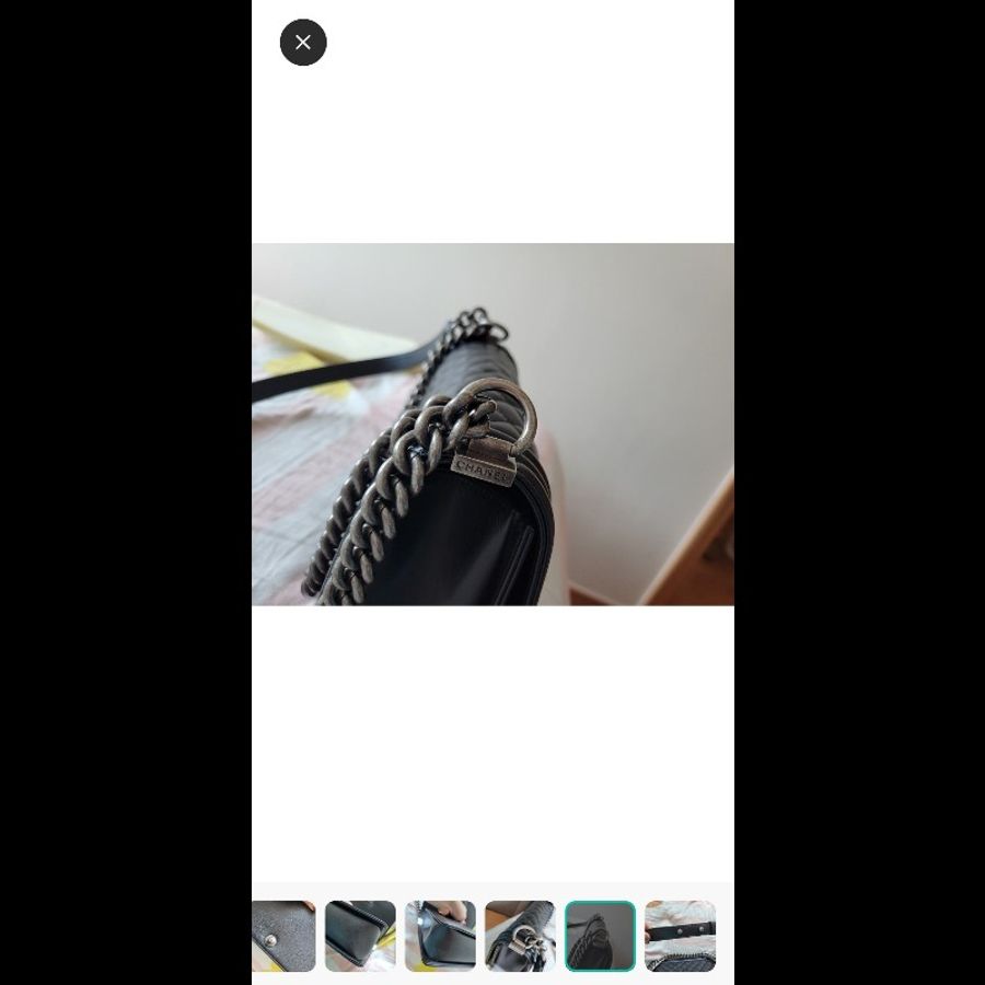 boy chanel 黑銀荔枝皮-8