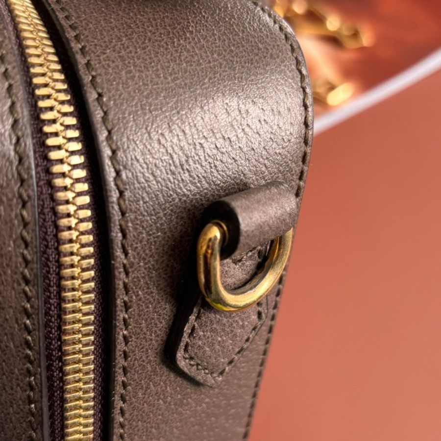 ::GUCCI:: 550622 經典Ophidia系列帆布印花綠紅綠織帶皮革飾邊拉鍊手提/斜背兩用包-26