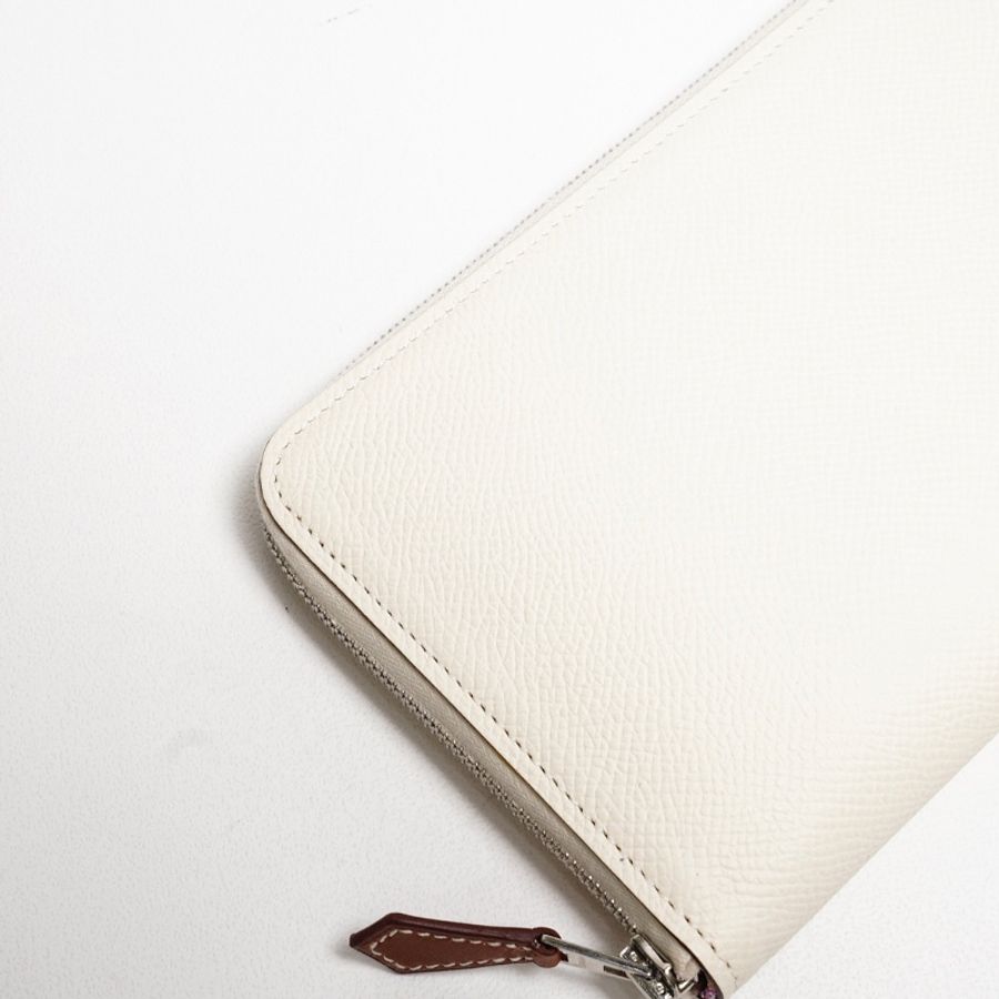 HERMES Silk'In Classique長夾 奶油白-3