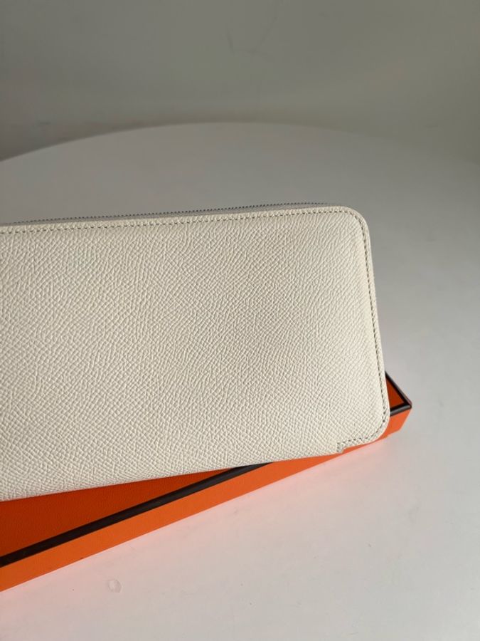 HERMES Silk'In Classique長夾 奶油白-2