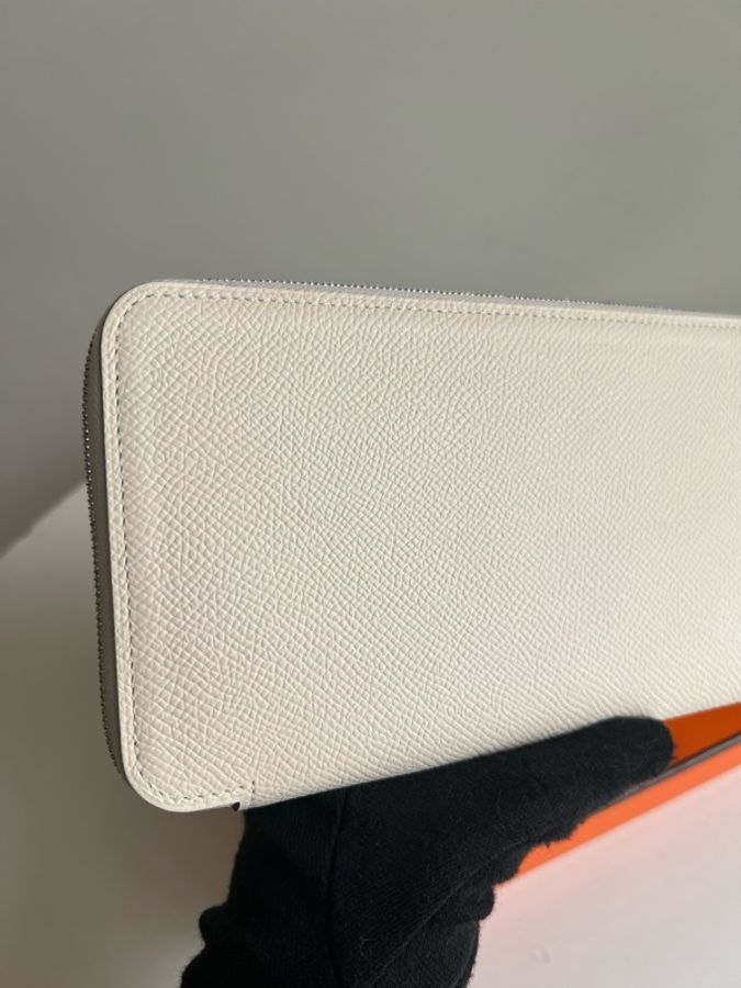 HERMES Silk'In Classique長夾 奶油白-12