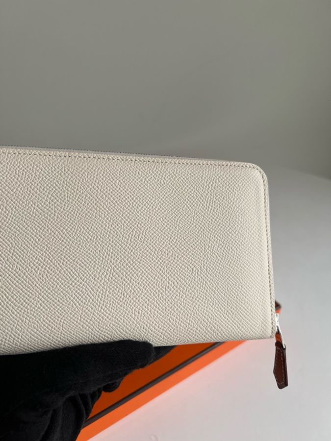 HERMES Silk'In Classique長夾 奶油白-13