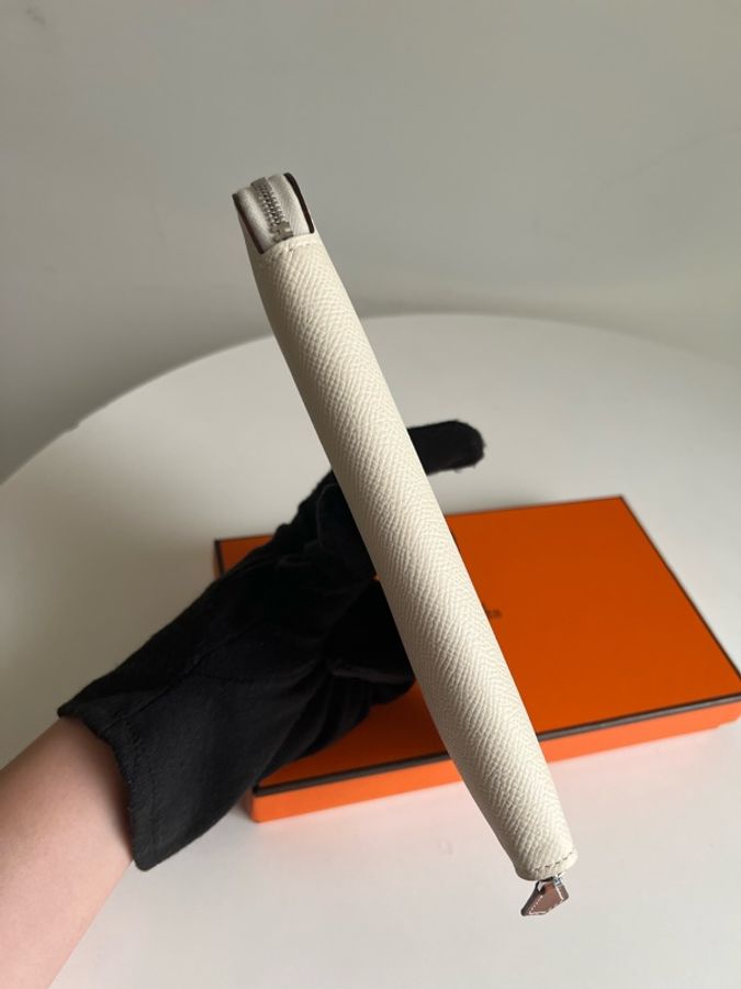 HERMES Silk'In Classique長夾 奶油白-14