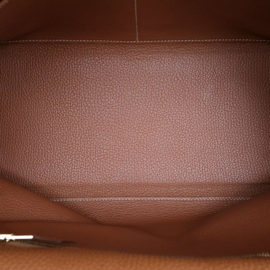HERMES Kelly3537金棕色Togo皮框N金扣肩背包-3