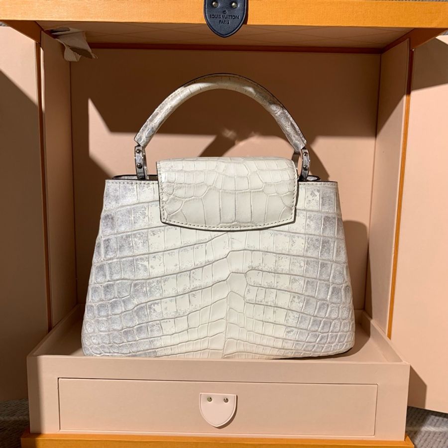 LV 路易威登Capucines 喜馬拉雅原色鰐魚皮小號手提 單肩包-1