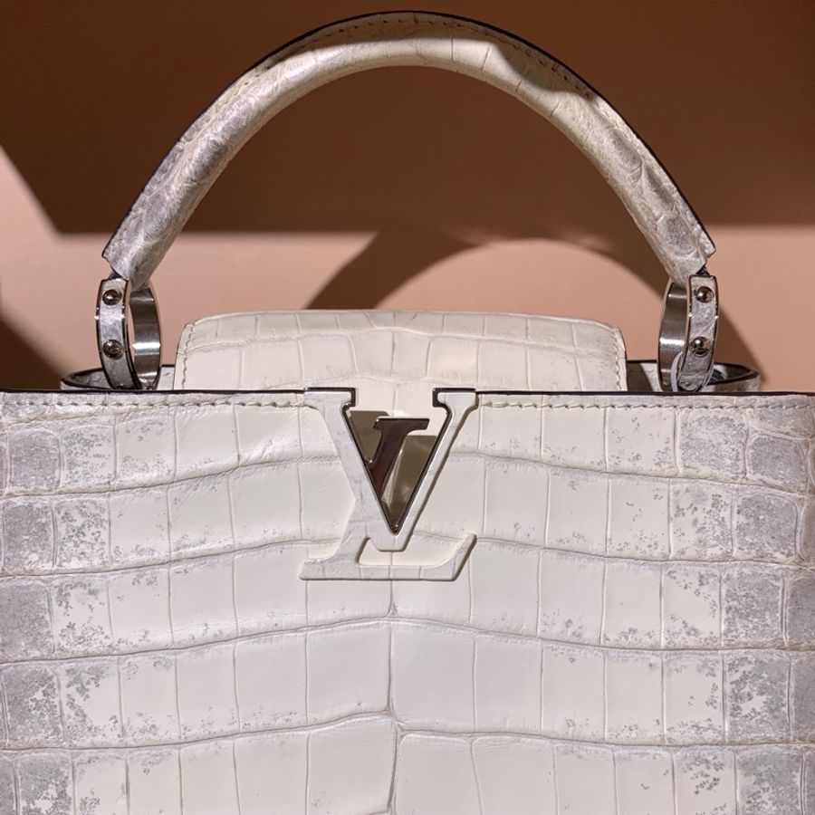 LV 路易威登Capucines 喜馬拉雅原色鰐魚皮小號手提 單肩包-6